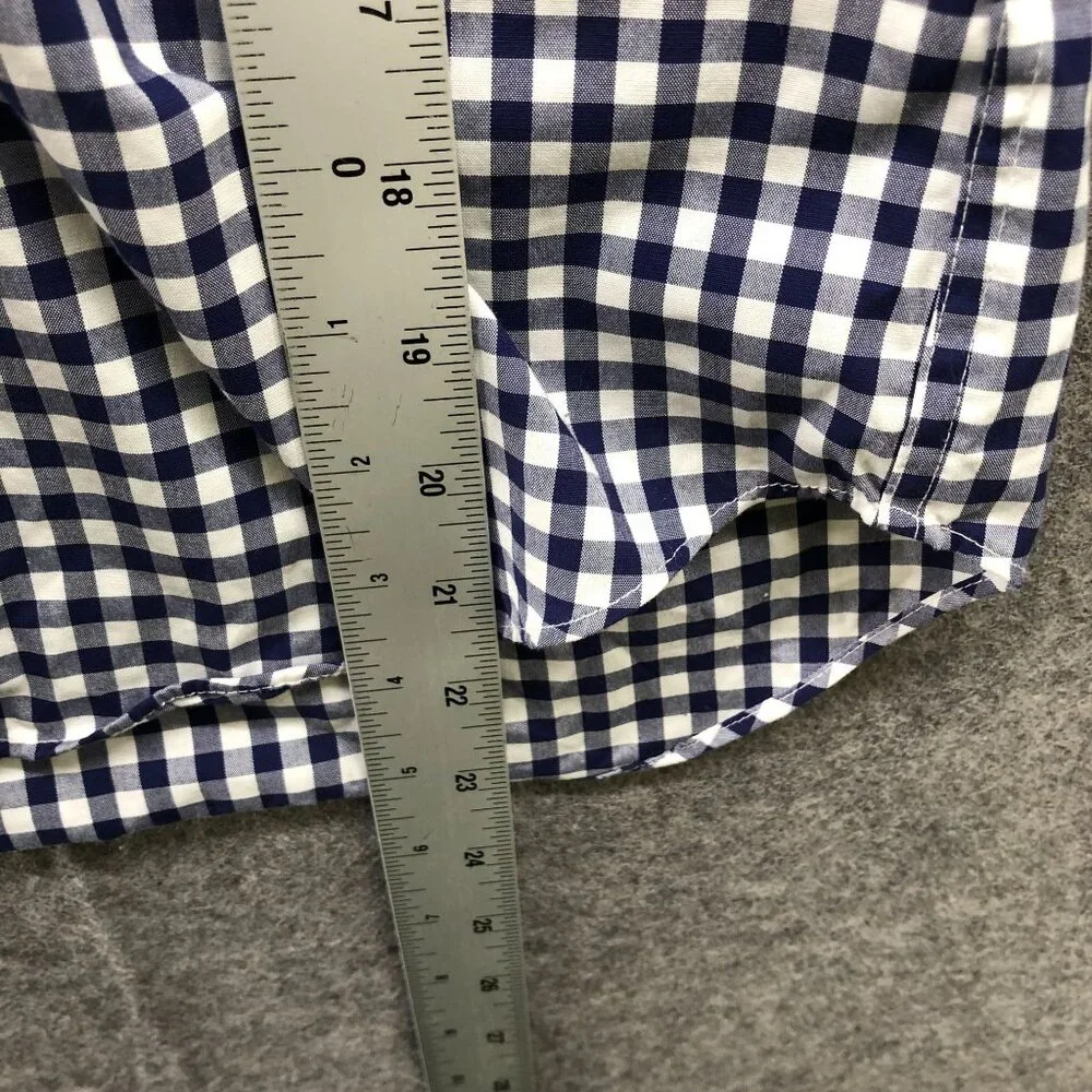 Crewcuts Ludlow‎ Shirt Boys Size 10 Long Sleeve Blue White Gingham Check